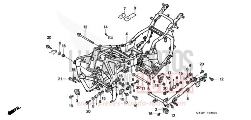 CARROSSERIE DE CHASSIS GL1500AV de 1997